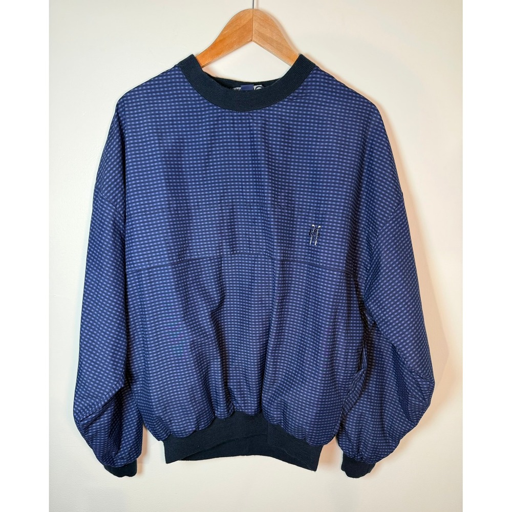 VTG Sunderland of Scotland Weatherbeater Golf Pullover Navy Check Men M Vented